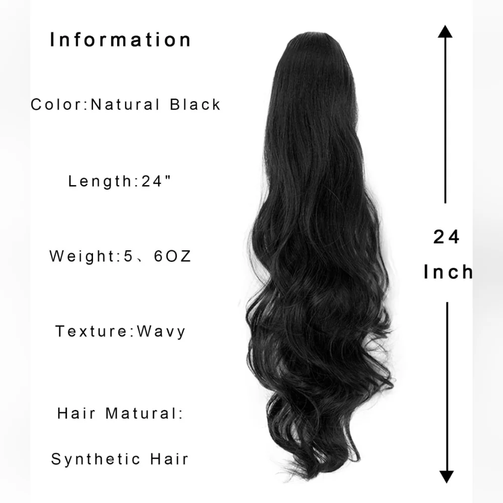 New Claw clip or drawstring Ponytail extension 24